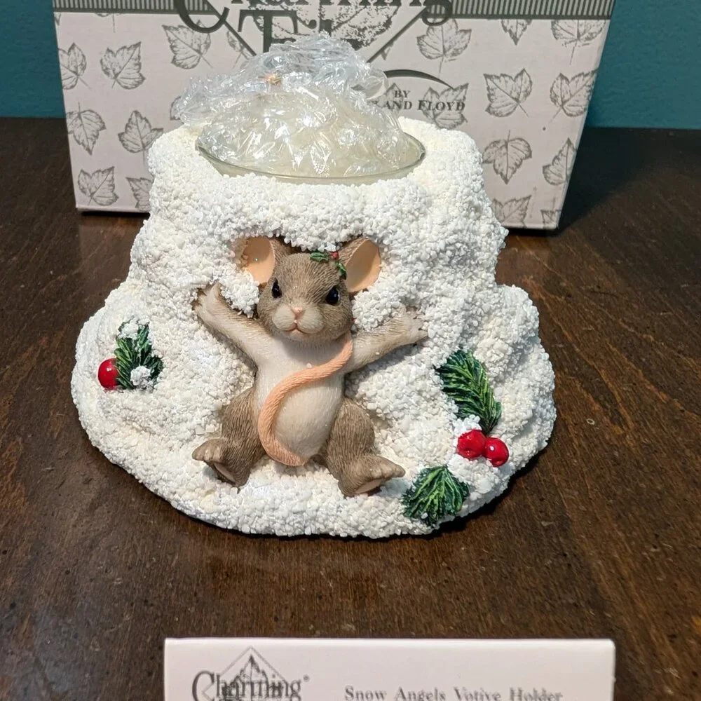 Charming Tails by Fitz and Floyd Snow Angels Votive Holder